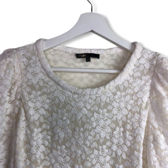 Maje White Floral Lace Long Sleeve Blouse Top - Picture 2 of 9